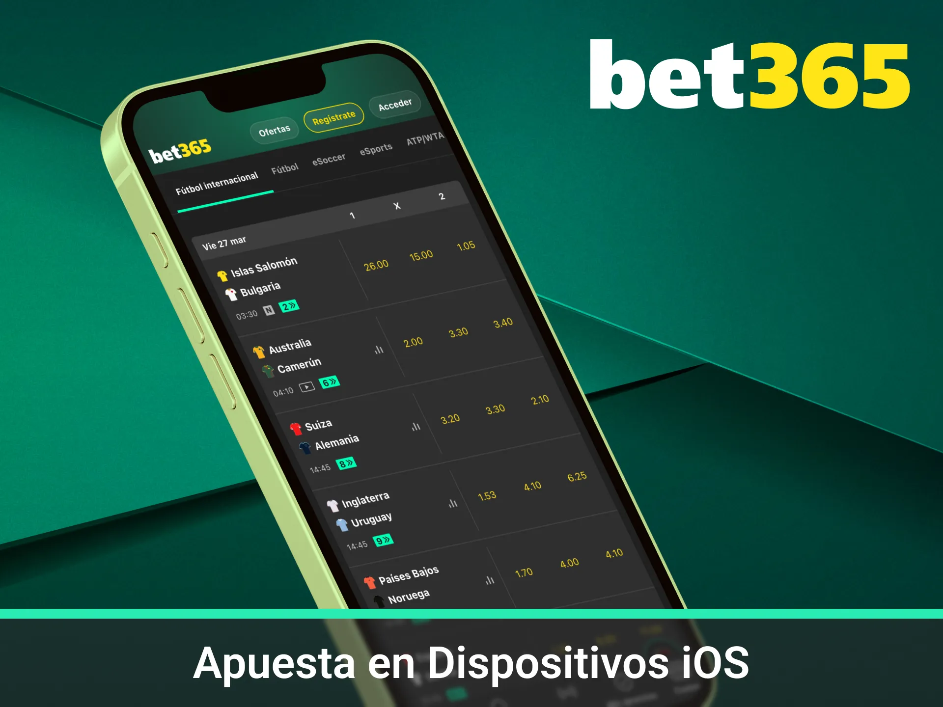 Apuesta en tus deportes favoritos usando dispositivos iOS con Bet365.