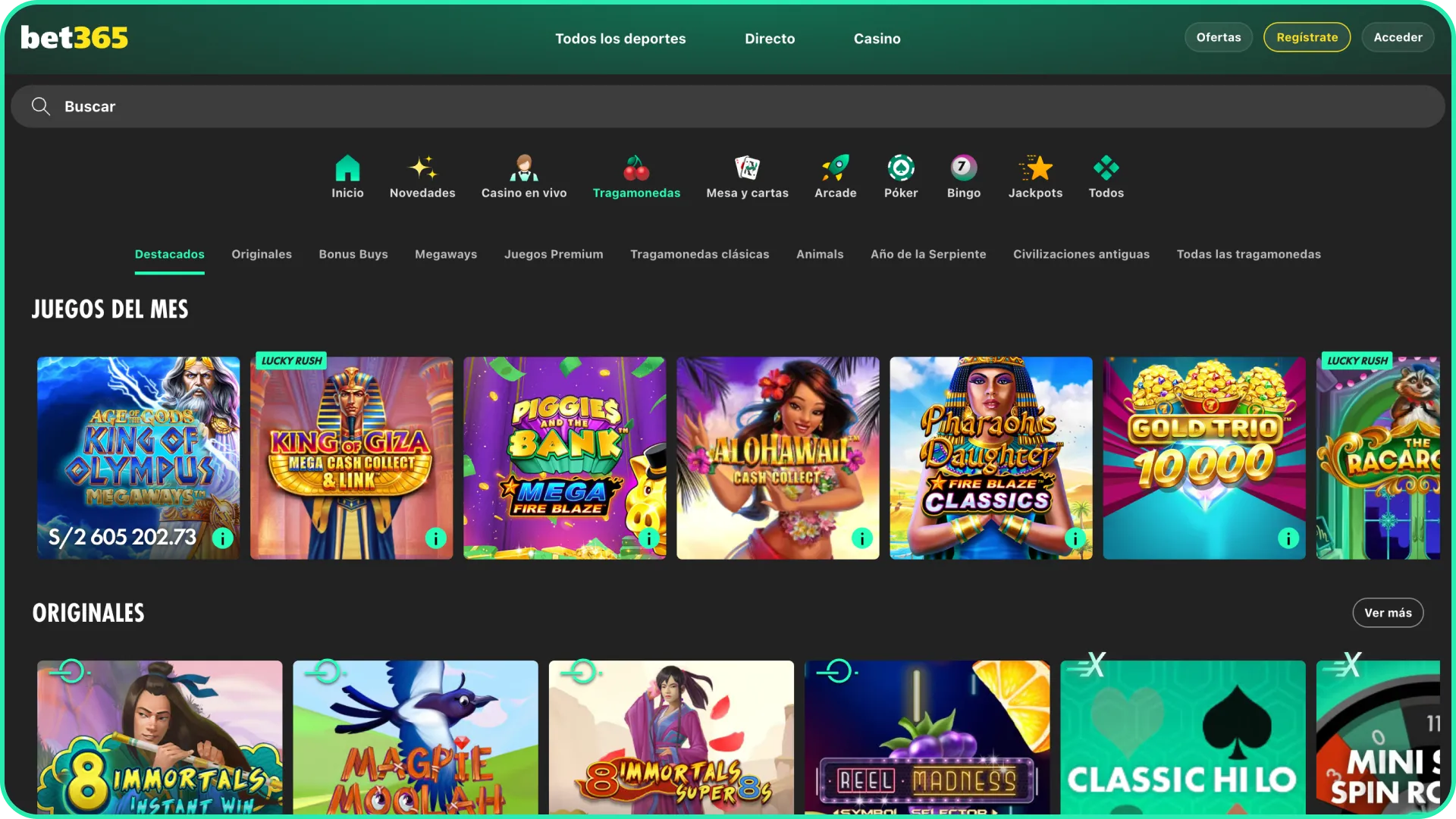 Empieza a jugar en las mejores máquinas tragamonedas de Bet365.