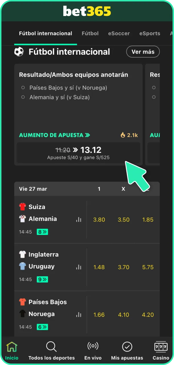 Usa el bono y cumple los requisitos de apuesta en Bet365.