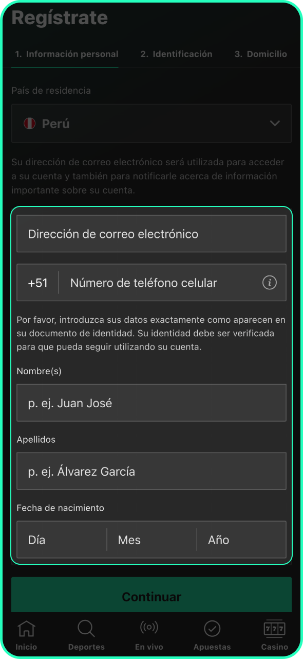 Crea una nueva cuenta en Bet365 para apostar en la Fórmula 1.