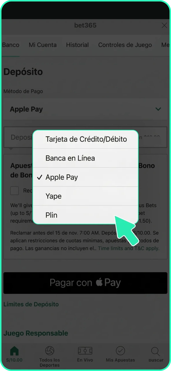 Realiza tu primer depósito en Bet365 y empieza a apostar en MMA.